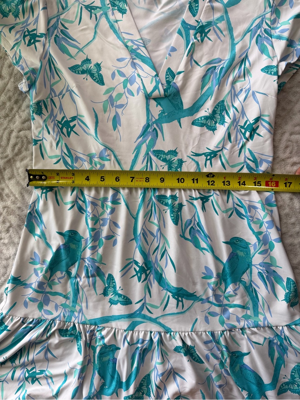 Jude Connally Women’s Ginger Dress Birds & Butterflies White Size S Whimsical - Picture 8 of 12